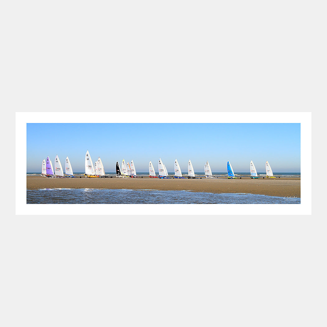 Poster photo 2634 Départ de course de chars à voile en Belgique